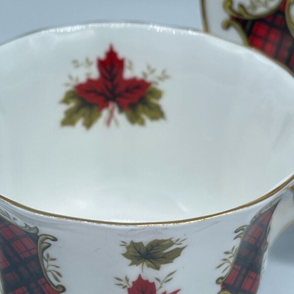 Royal Adderley English Bone China "Maple Leaf Tartan" Cup and Saucer - Picture 7 of 8